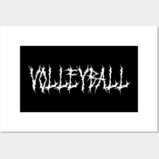 Volleyball Metal Face Typography Posters and Art